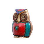 Brass Owl With Stone Work