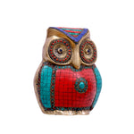 Brass Owl With Stone Work