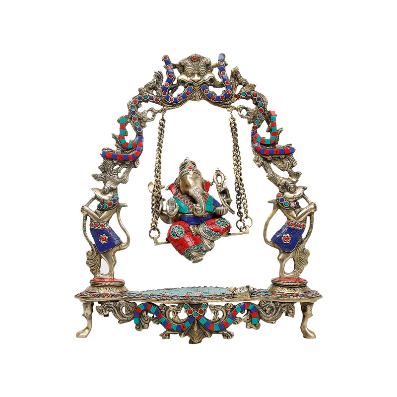 Brass Ganesh With Jhoola