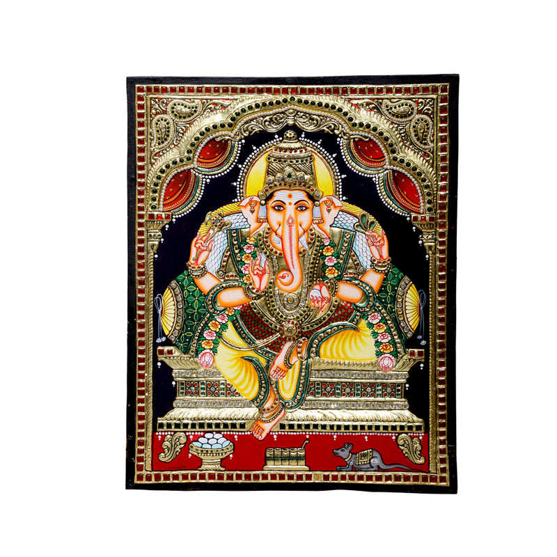 Tanjore Painting Ganesha with Gold