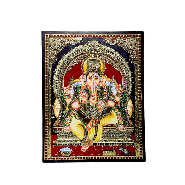 Tanjore Painting Ganesha with Gold Foil