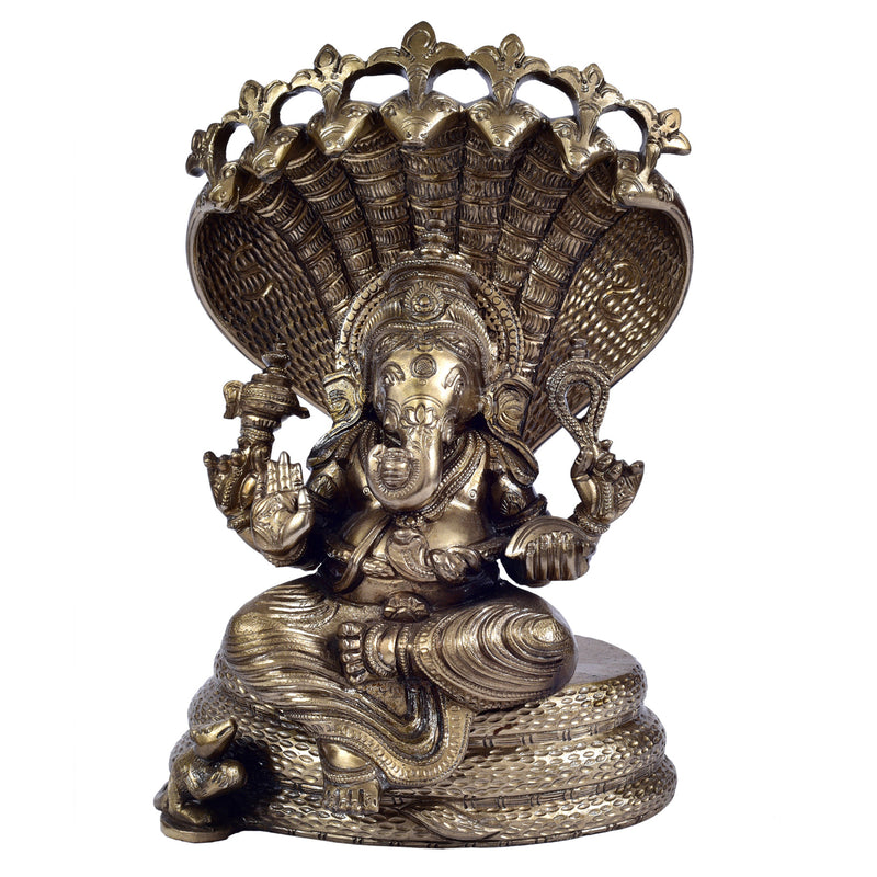 Ganesha Sitting On Snake ragaarts.myshopify.com