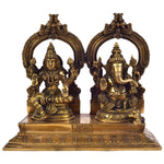 Ganesha & Lakshmi With Prabhavali ragaarts.myshopify.com