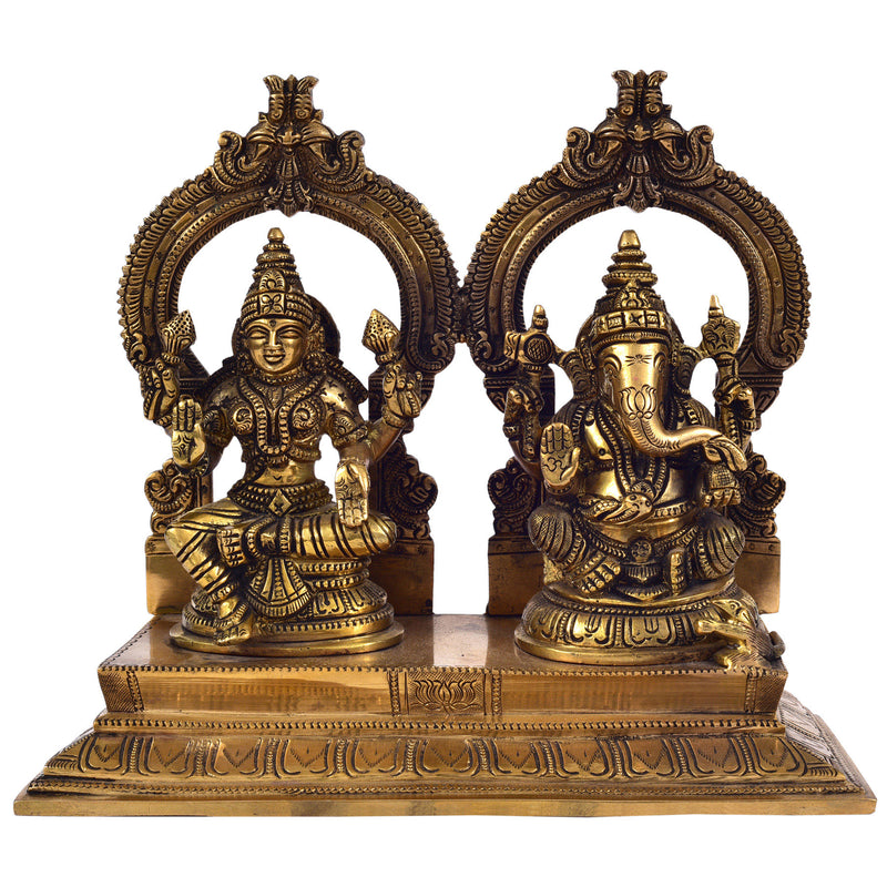 Ganesha & Lakshmi With Prabhavali ragaarts.myshopify.com