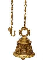 Brass Lakshmi Ganesha Saraswathi Bell ragaarts.myshopify.com