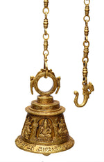 Brass Lakshmi Ganesha Saraswathi Bell ragaarts.myshopify.com