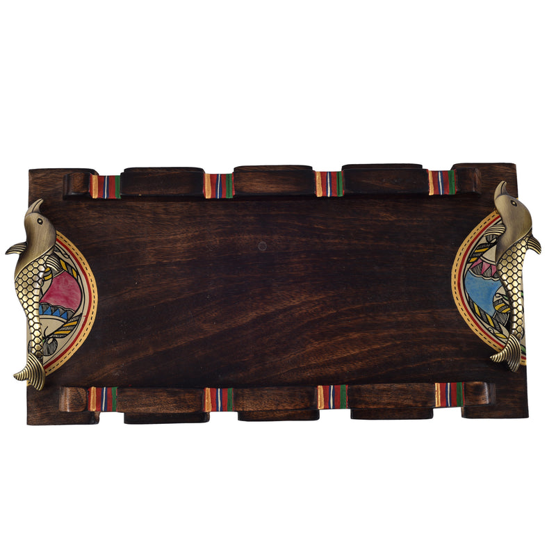 Warli art Handicraft Tray ragaarts.myshopify.com
