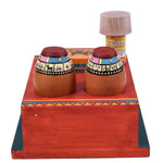 Warli Wooden Tissue Paper Holder With Toothpick N Salt N Pepper ragaarts.myshopify.com