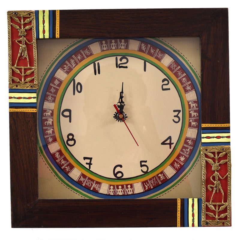 Handicraft Warli Clock ragaarts.myshopify.com