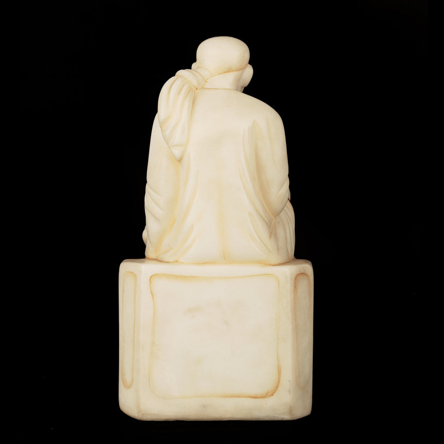 Marble Sitting Sai Baba With Painted