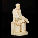 Marble Sitting Sai Baba With Painted