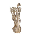 Metal Swan With 6 Spoon