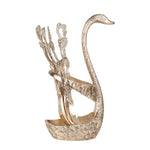 Metal Swan With 6 Spoon