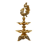Brass Traditional Peacock Diya | Peacock Spiritual Oil Lamp