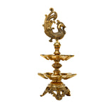 Brass Traditional Peacock Diya | Peacock Spiritual Oil Lamp