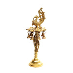 Peacock Design Diya With Bell