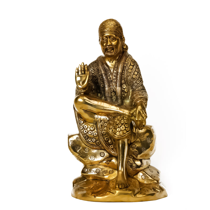 Shirdi Sai Baba Brass Idol | Om Shree Sai Baba Idol - Brass