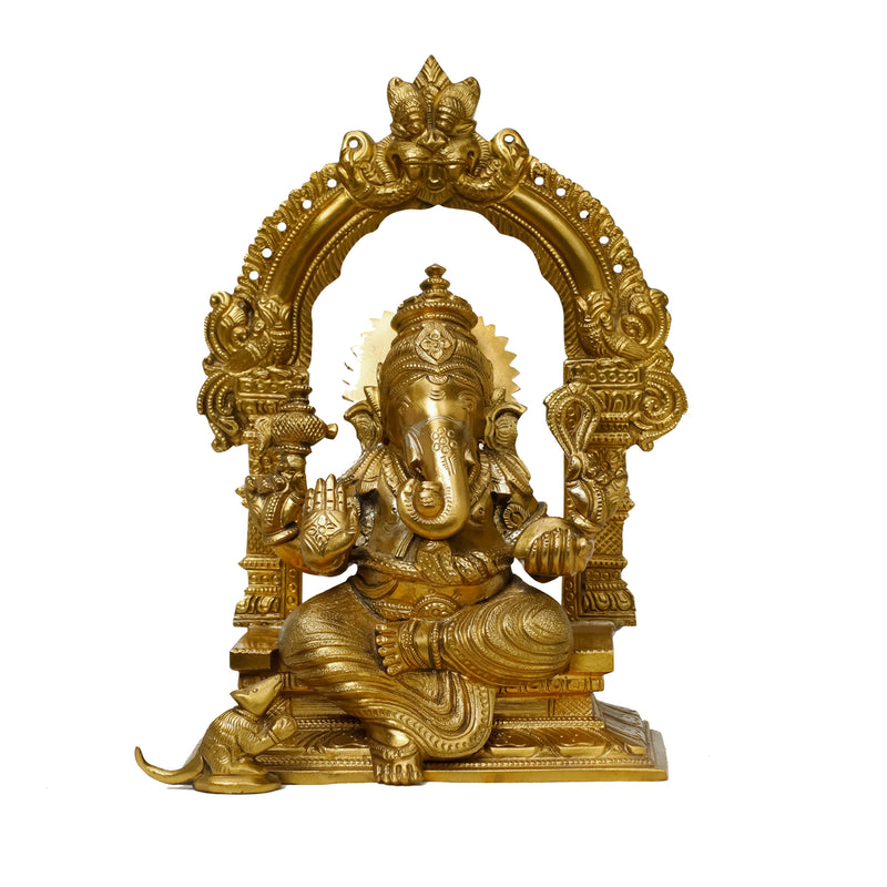 Sitting Ganesh Bronze Sculpture