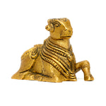 Lord Nandi Sitting Statue - Brass Idol | Divine Nandi Bull Brass Statue |