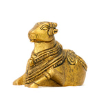 Lord Nandi Sitting Statue - Brass Idol | Divine Nandi Bull Brass Statue |
