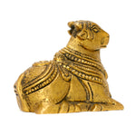 Lord Nandi Sitting Statue - Brass Idol | Divine Nandi Bull Brass Statue |
