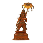 Standing Ganesha With Umbrella Copper Finish 