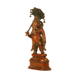 Standing Ganesha With Umbrella Copper Finish 