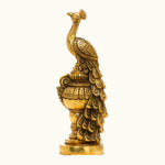 Premium & Antique Brass Peacock Decorative Showpiece | Ragaarts - Handcrafted Brass Peacock Statue |