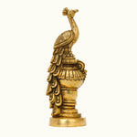 Premium & Antique Brass Peacock Decorative Showpiece | Ragaarts - Handcrafted Brass Peacock Statue |