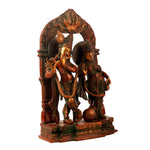 Standing Radha Krisha With Archa Copper  Finish 