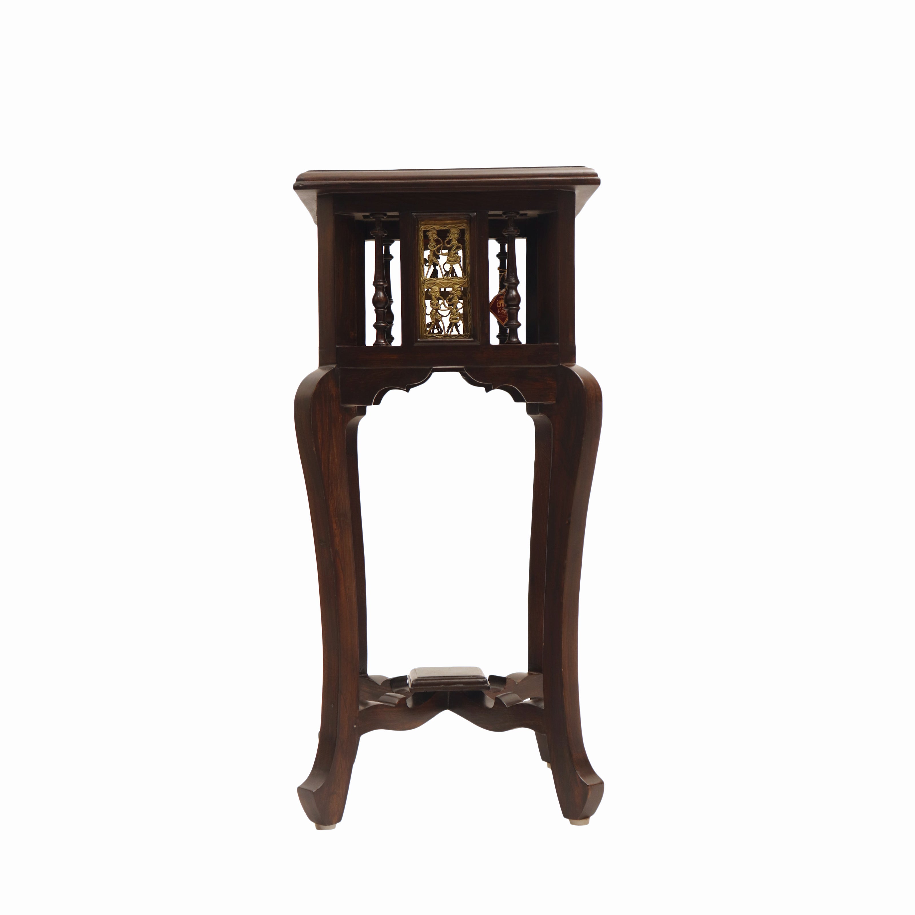 Wooden Side (Planter ) Table With Dhokra Art