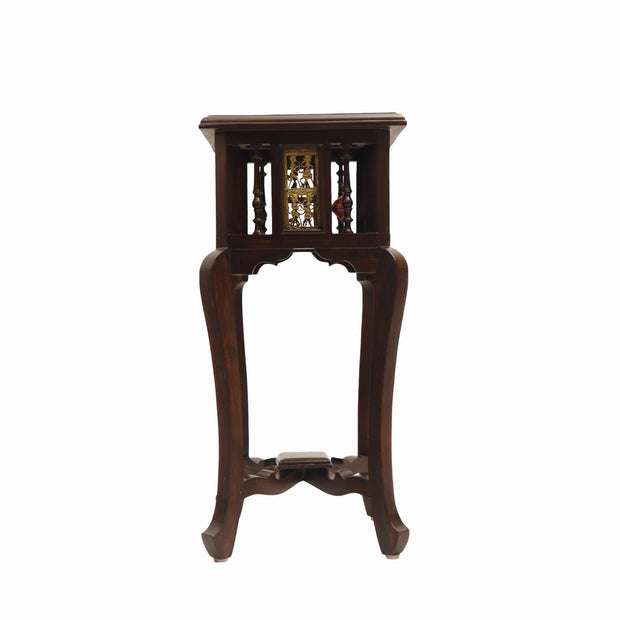 Wooden Side (Planter ) Table With Dhokra Art