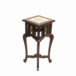 Wooden Side (Planter ) Table With Dhokra Art