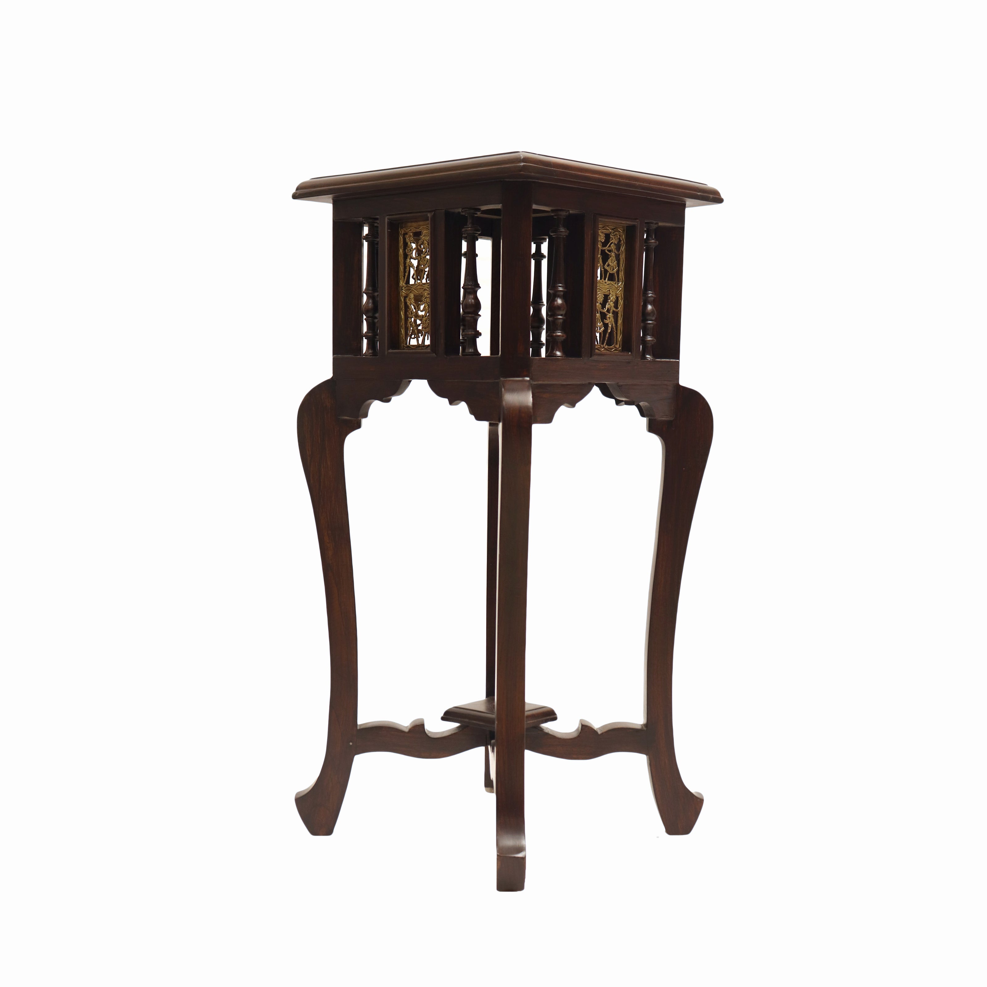 Wooden Side (Planter ) Table With Dhokra Art