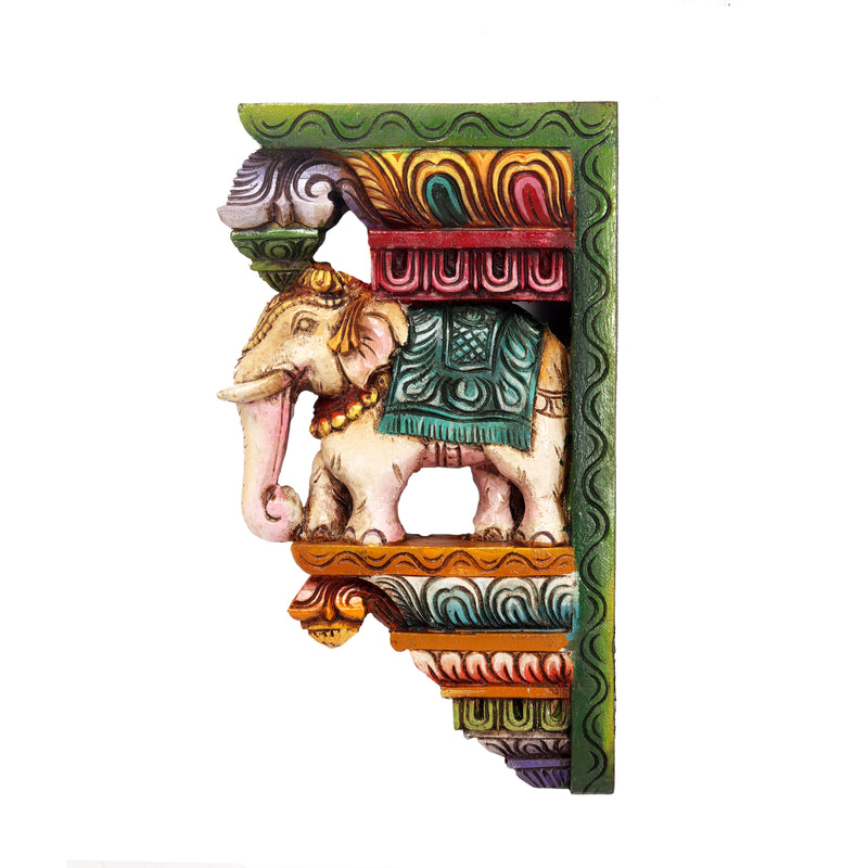 Waghai Wood Wall Hanging Elephant Painted