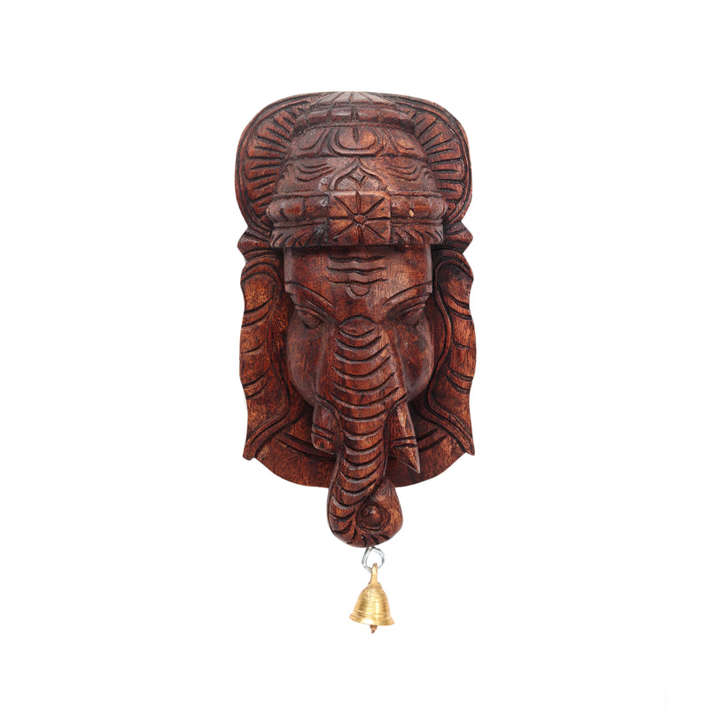 Waghai Wood Wall Hanging Ganesha With Bell