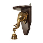 Brass Wall Hanging Elephant Head With Bell
