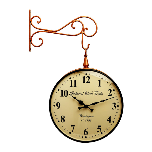 Wall Hanging Double Side Train Station Clock