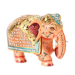 Wooden Elephant With Stone Work